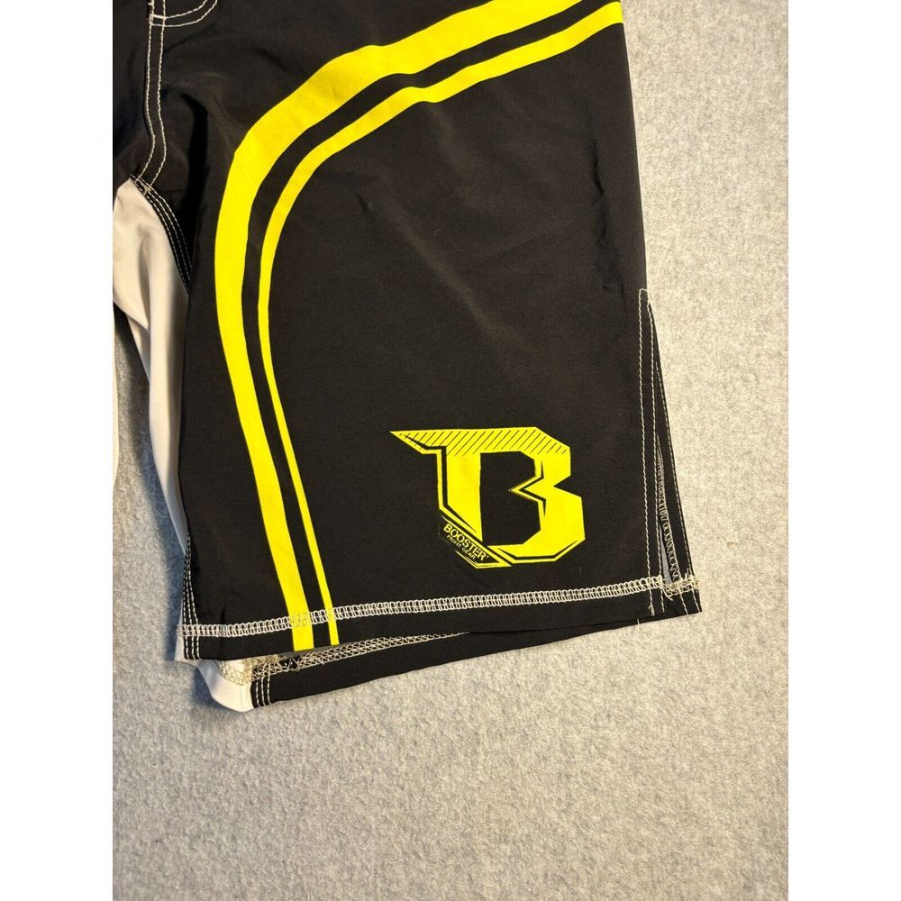 Booster Fight Gear Bermuda Shorts Men's Black Embroidered Logo Drawstring Slit View 4